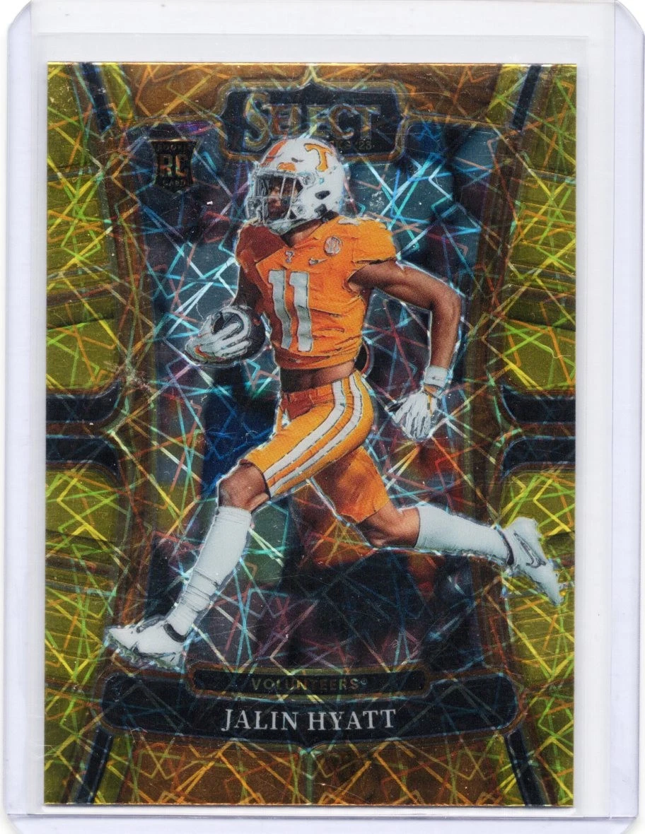 Jalin Hyatt Panini Select Draft Picks #8 Gold Lazer