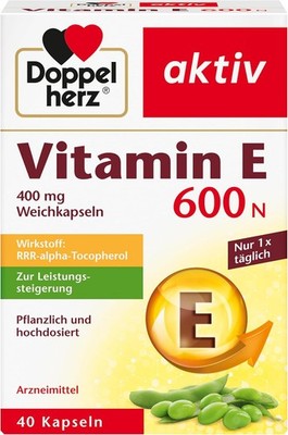 Doppelherz Vitamin E 600 N Weichkapseln Arzneimittel hochdosiert 40 Kapseln