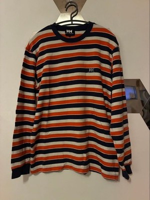 Helly Hansen Border Long Sleeve T-Shirt Navy/Orange/White L Used