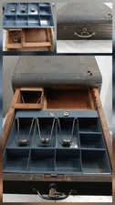 1967 Vtg Wooden Cash Register Drawer w/key Metal Cash Insert Sales Charleston SC
