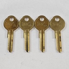 4 Early GM Brass Trunk Key Blanks Jet B11 Made In USA NEW Uncut Locksmith Blanks