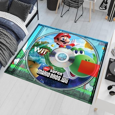 Video Game Rug Retro CD Design Colorful Kids Room Area Rug
