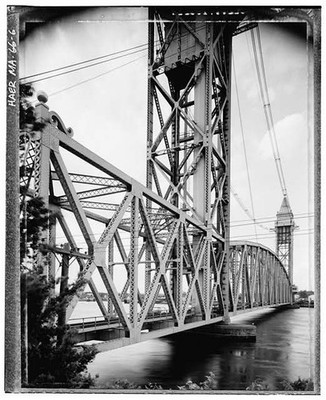 Buzzards Bay Massachusetts Cape Cod Canal Lift Bridge 1930s Tower Detail