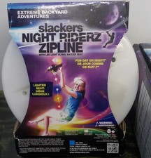 Slackers Kit Night Riderz 100-Inch Zipline with LED Lighted Seat Trolley NEW