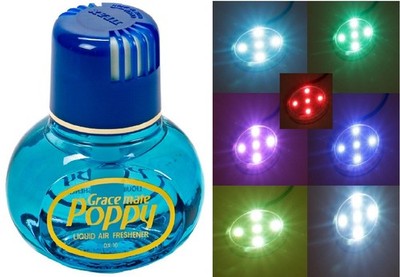 Original Poppy Lufterfrischer Duft Fresie LED Beleuchtung USB Anschluss LKW PKW