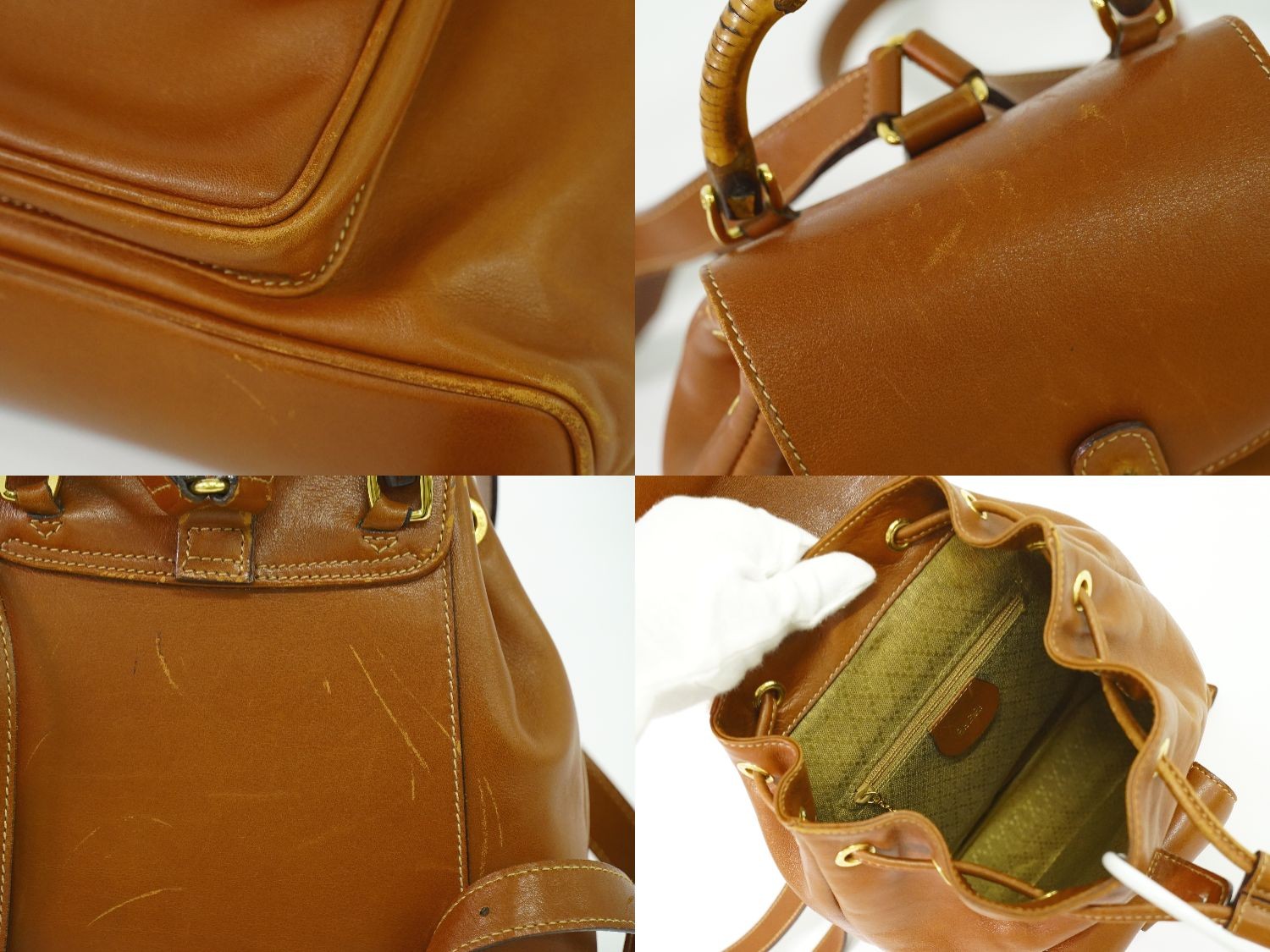 GUCCI Bamboo Backpack Daypack Rucksack Brown Leather Women's Japan thumbnail 8