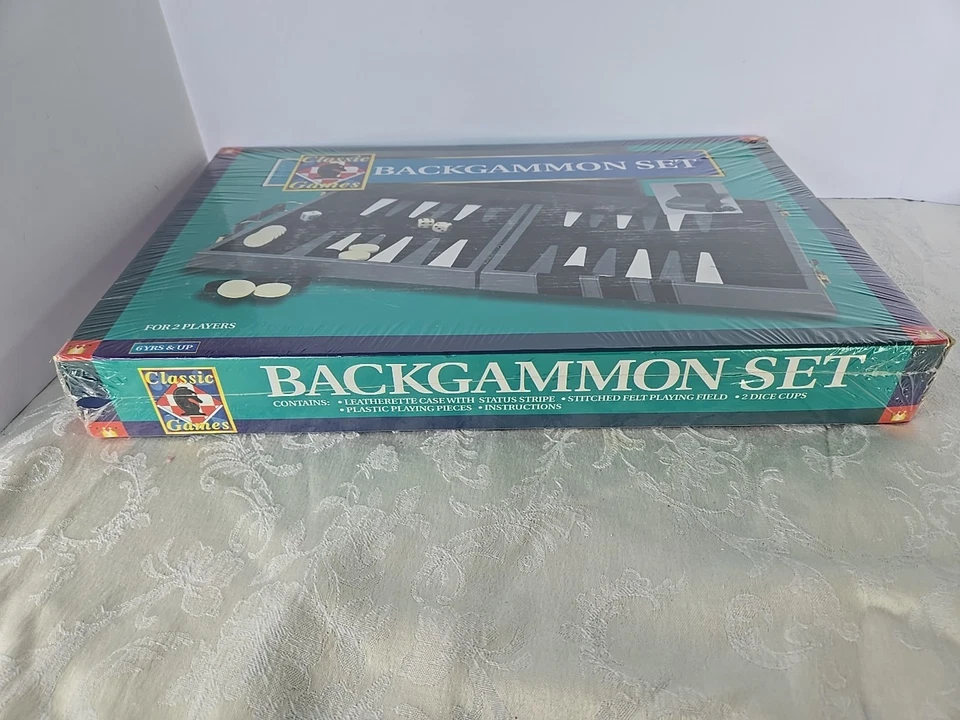 Classic Games Cardinal Large Folding  Backgammon Board Game Set NIB Sealed Gray  - Image 3 of 4