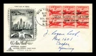 Dr Jim Stamps 1949 6C Air Mail Booklet Pane Artcraft Cachet First Day Cover