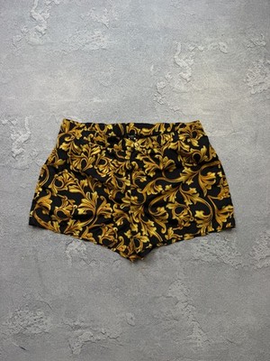 Versace Baroque Acanthus Swim Trunks Black Gold