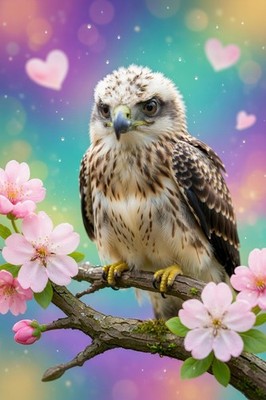 Cute Baby Bird Eagle 4K Wallpaper Digital Art HD Animal Printable Kids Room 1012