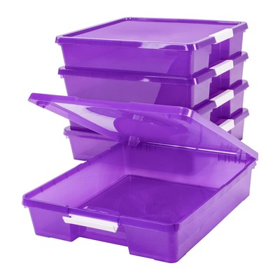 Classroom Craft Project Box   Stacking Plastic Organizer Fits 12x12 Scrapbook...