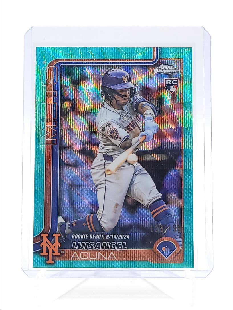 LUISANGEL ACUNA 2025 TOPPS CHROME UPDATE ROOKIE DEBUT AQUA WAVE RC /199 Q3855