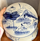 VTG LARGE CHINESE COVERED BOWL-BLUE AND WHITE LOTUS AND DUCK-HAND PAINTED — photo 3