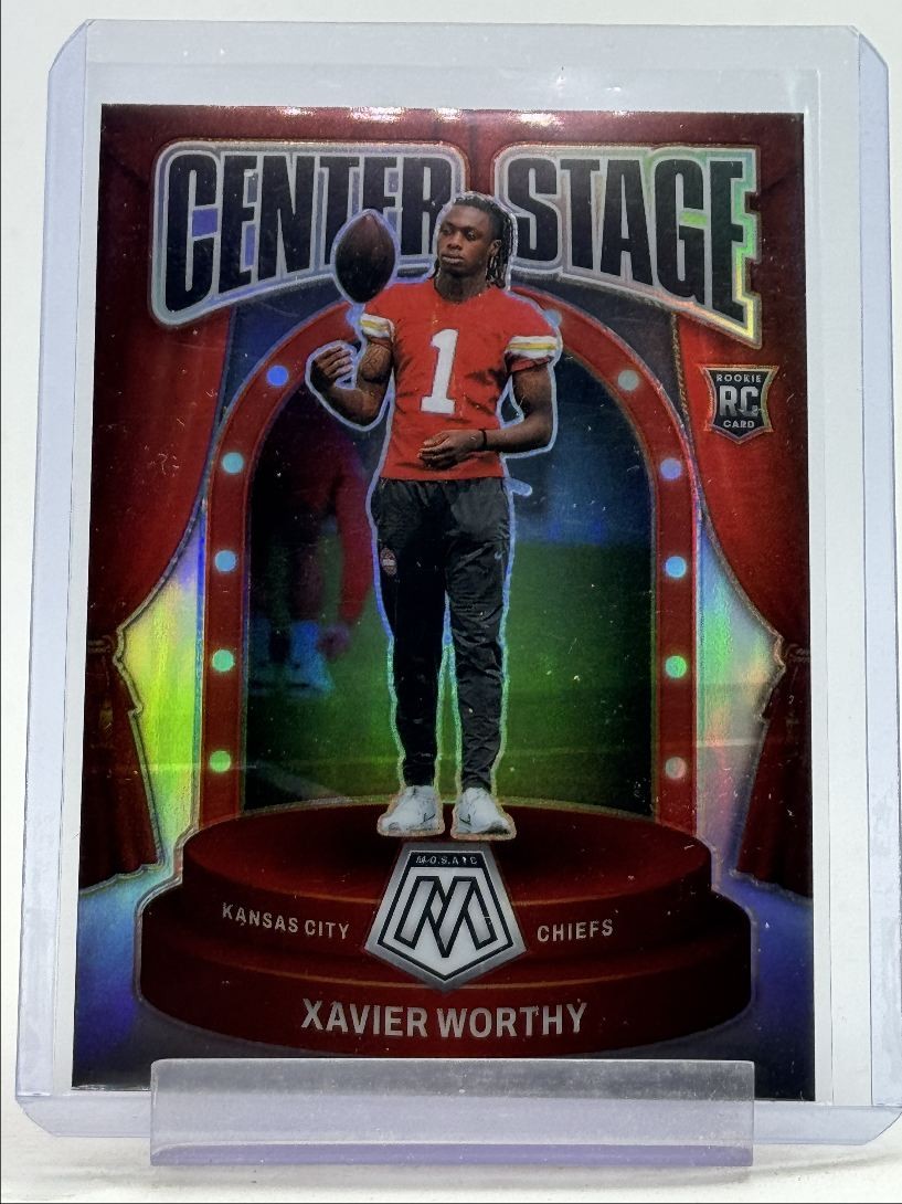 XAVIER WORTHY 2024 MOSAIC CENTER STAGE ROOKIE SILVER PRIZM CHIEFS RC Q3280