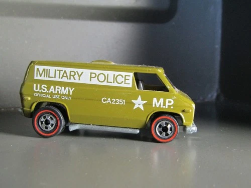 1974 Hot Wheels Redline Olive U.S. Army Military Police Super Van Mint!