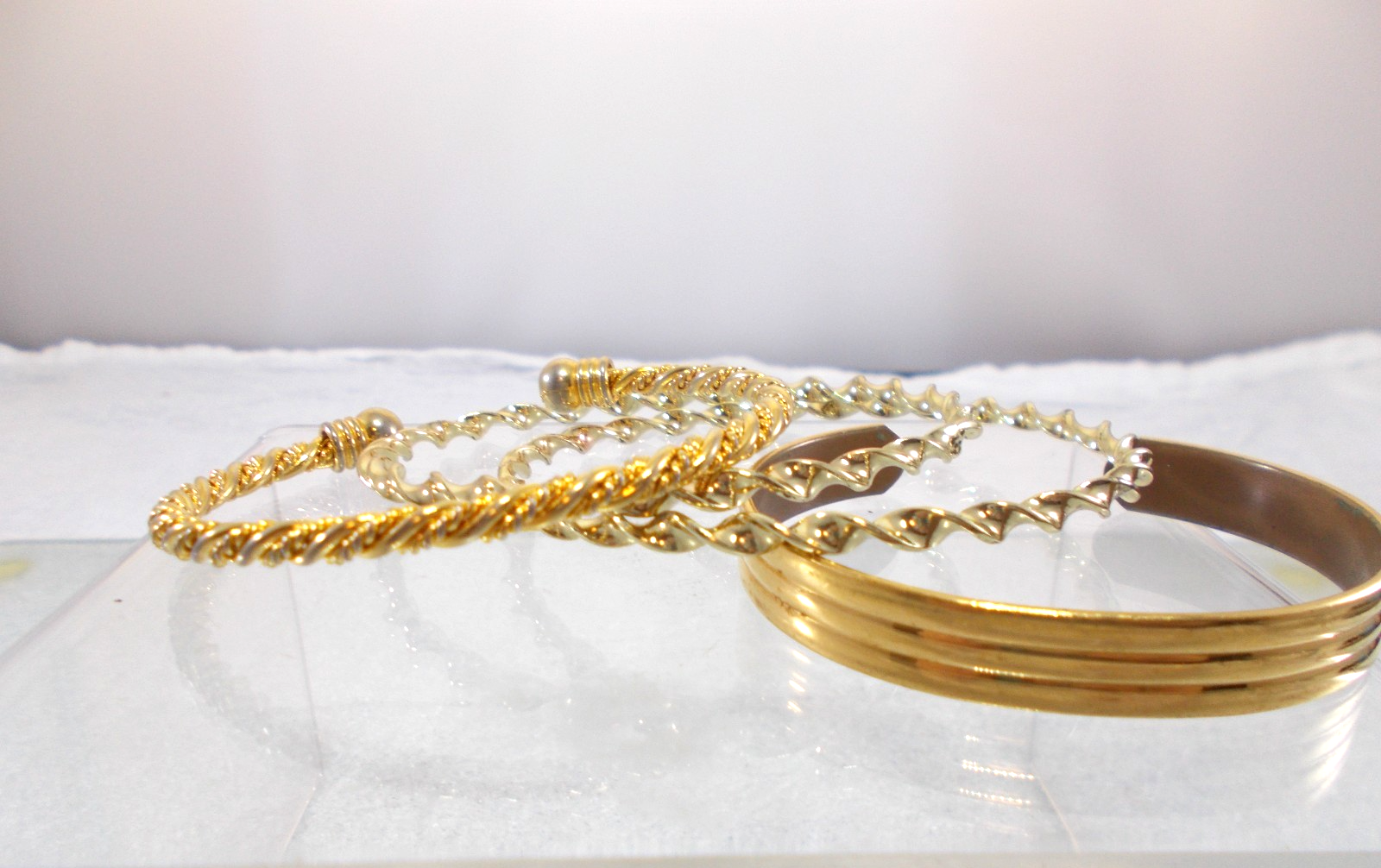 Gold Tone Sebona Signed Bracelet Set with 4 Pieces Free Shipping