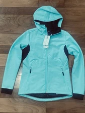 Louis Garneau Womens Size M Cycling Jacket Glacier Blue Hooded Zip Sleeves NWT
