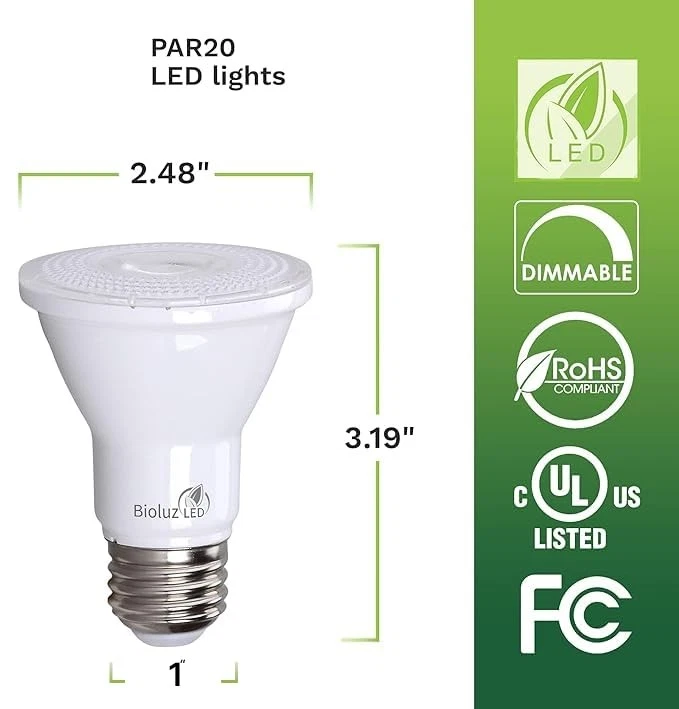 PAR20 Light Bulbs 20 Pack, Dimmable LED Light Bulb 5.5W = 75W, Soft White 300... - Image 4 of 4