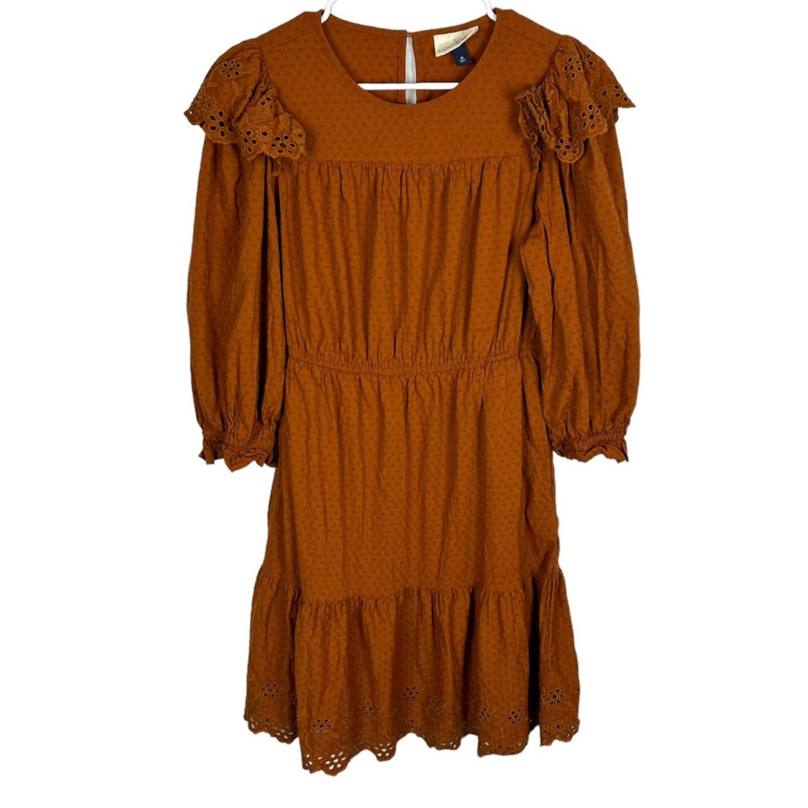 Universal Thread Pumpkin Eyelet Ruffle Dress size… - image 3
