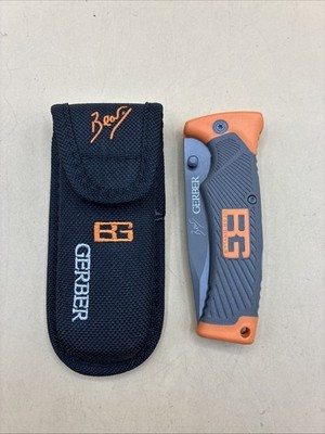 GERBER Bear Grylls Survival Series Folding Knife w/Sheath Mint