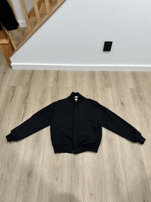 Vintage Baracuta Jacket Medium Dark Gray Solid Wool Blend Bomber Harrington