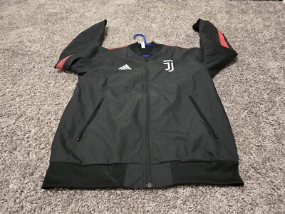 Adidas Juventus Anthem Bomber Jacket Black/Turbo Mens Size Small 