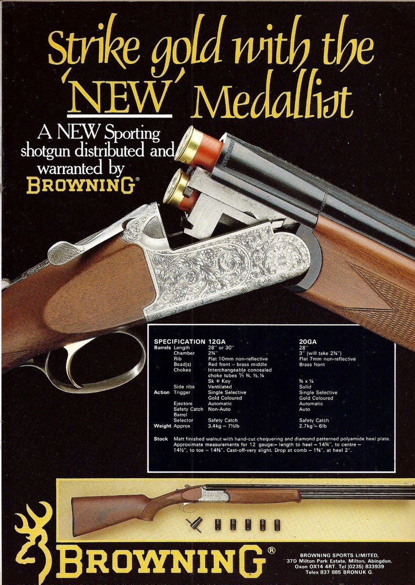 1989 BROWNING New Medallion Sporting Shotgun AD British UK