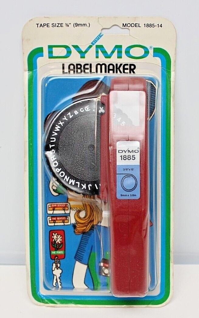 Vintage DYMO Label Maker Maroon #1885-14 Tape Size 3/8 inch Vintage DYMO Label Maker Maroon #1885-14 Tape Size 3/8 inch