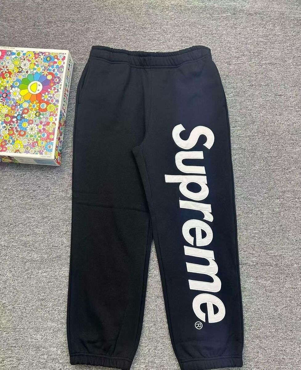 Supreme Satin Applique Sweatpant Black White Men's XL(US L Supreme Satin Applique Sweatpant Black White Men's XL(US L