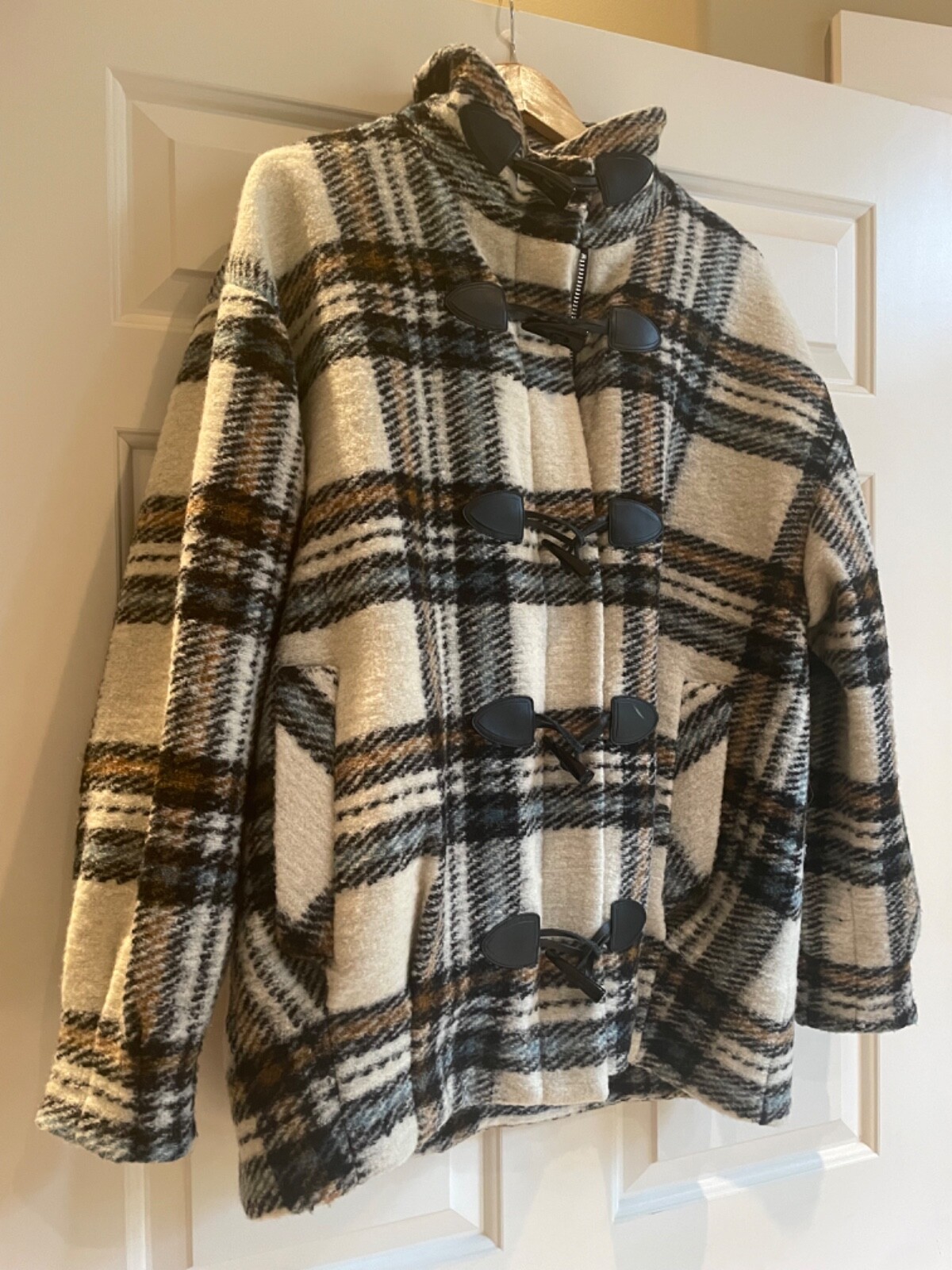 Veronica Beard Cael Wool Leather Toggle coat jack… - image 6