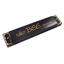 Muscial Instrument Double Row 32 Hole Black Metal Bee Harmonica Mouth Organ
