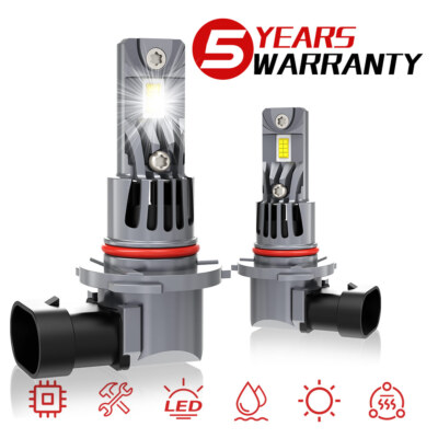 2X Super Bright 9012 LED Headlight Kit High Low Beam Bulbs 3300000LM 6500K White