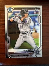 Eddy Diaz 2021 Bowman Chrome Prospects 1st #BCP-33 Colorado Rockies RC