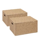 Hamper & Storage Box with Lid Paper Rope Gift X 2