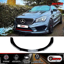 Mercedes CLA Klasse W117 CLA45 AMG Line Front Splitter Spoiler Lippe Glanz Schwarz