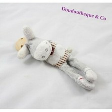 Attache tétine âne NOUKIE'S Paquito et Lolita gris rouge Paco 20 cm (MO/CEMO)