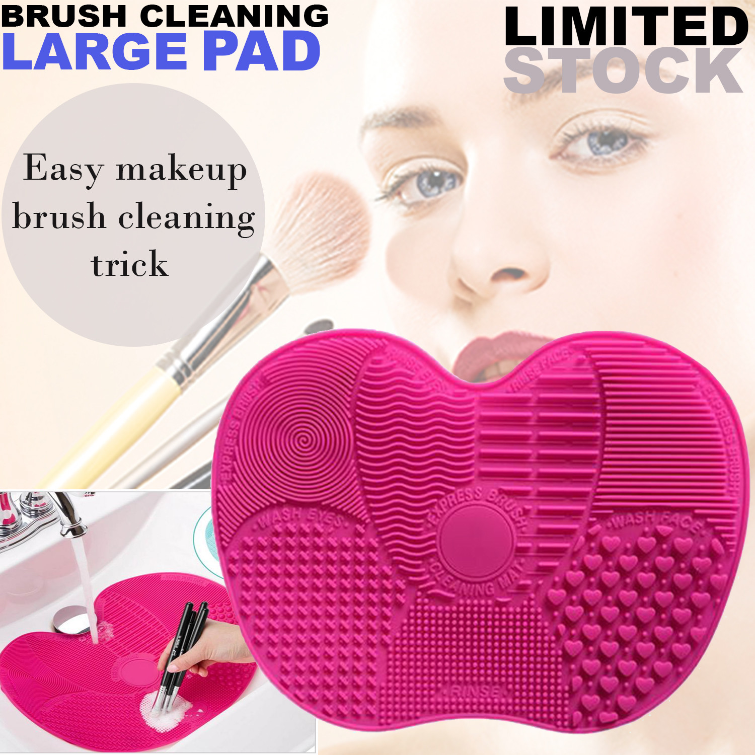 Cleaning Cosmetic makeup Brush Cleaner Cleanser Mat Pad Scrubber Tool