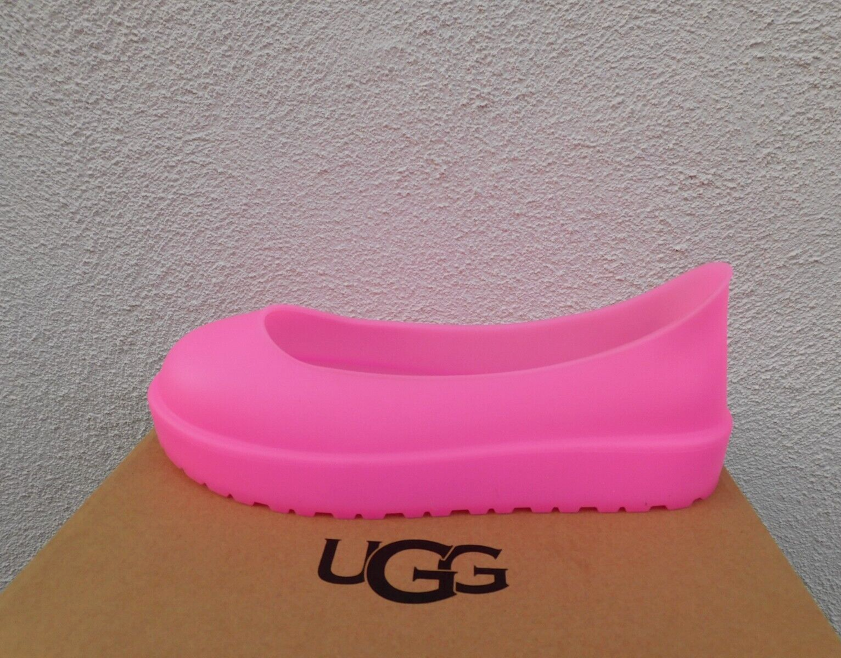 UGG TAFFY PINK WATERPROOF RUBBER RAIN BOOT GUARD GALOSH, SZ L