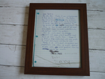 Framed 10x8 Nirvana kurt Cobain dear diary me me me rant hand wriiten