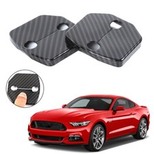 2pcs Door Lock Buckle Cover Trim Protector For Ford Mustang 2015 Carbon Fiber