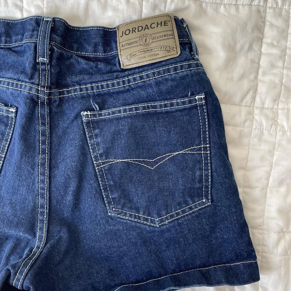 Pantalones Cortos Vaqueros Vintage Jordache Cintura Alta Azul Lavado Oscuro Años 90 Talla 9 Foto 4 de 4