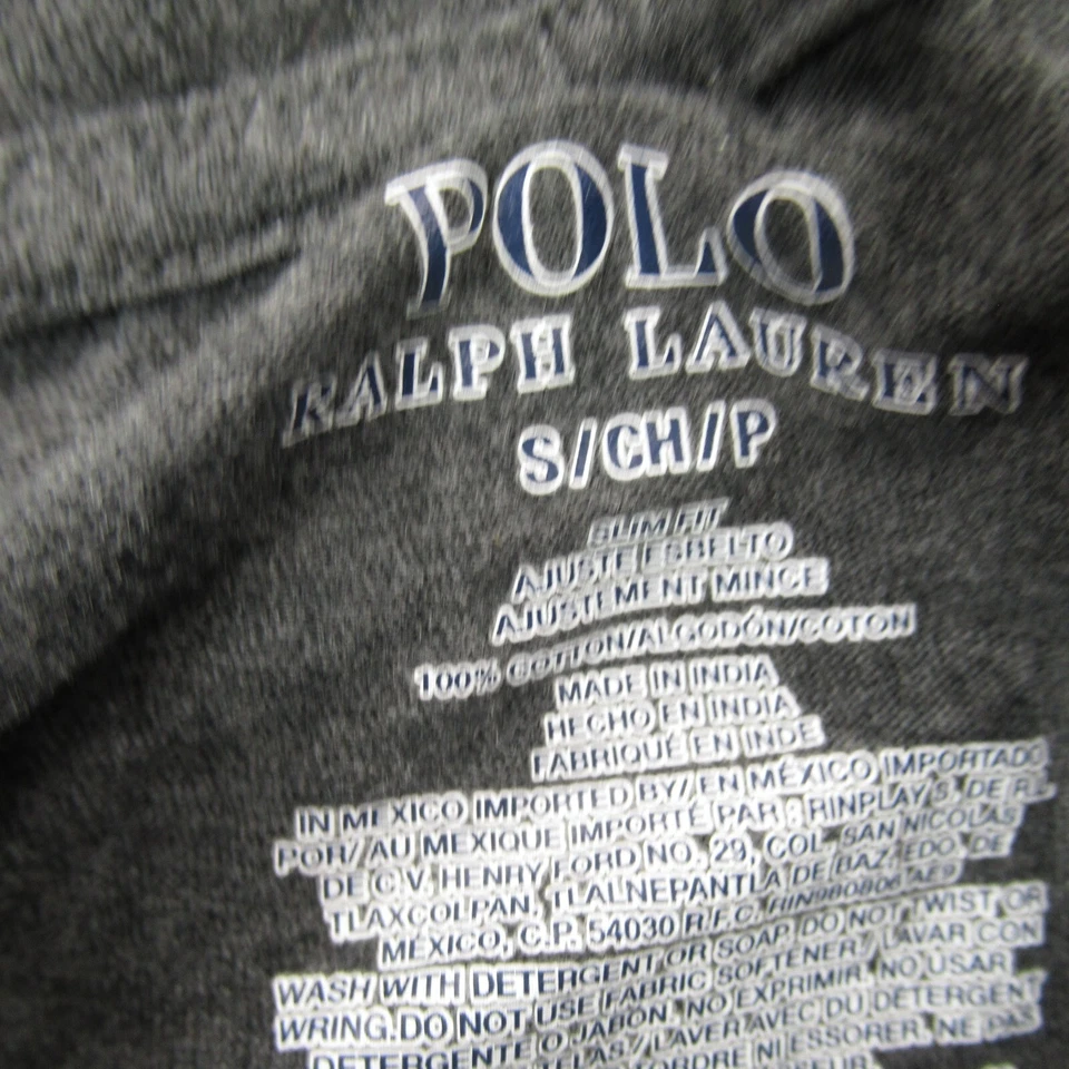 Polo Ralph Lauren Shirt Girls Small Crew Neck Lightweight Stretch Gray Slim Fit - Image 3 of 4