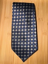 Geoffrey Bean Geometric Blue and Gray Tie- 58L 3.75W