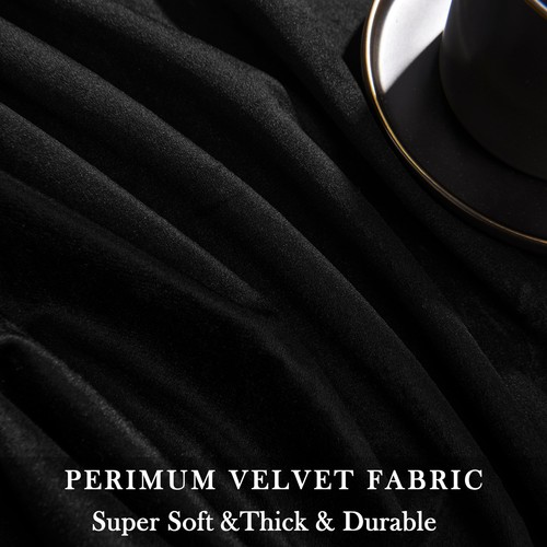 Cortinas Terciopelo Negro 96en 2 Paneles Suave Térmico Blackout Cortinas para Uso Dormitorio - Imagen 2 de 7