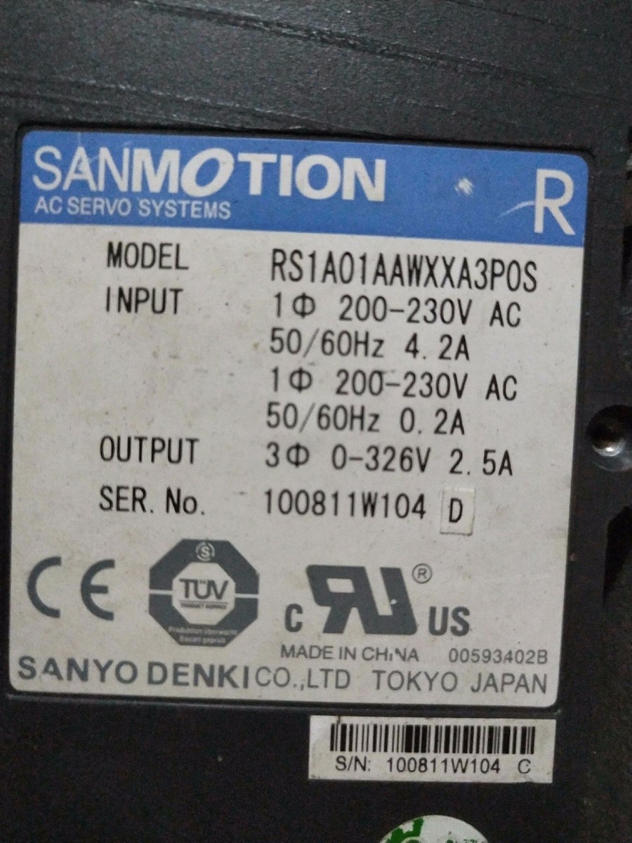 USED SANYO DENKI AC SERVO DRIVER RS1A01AAWXXA3P0S | eBay