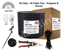 Solar Panel Wire 30m Mesh and clip kit for solar panel -Bird Pigeon Proofing Kit