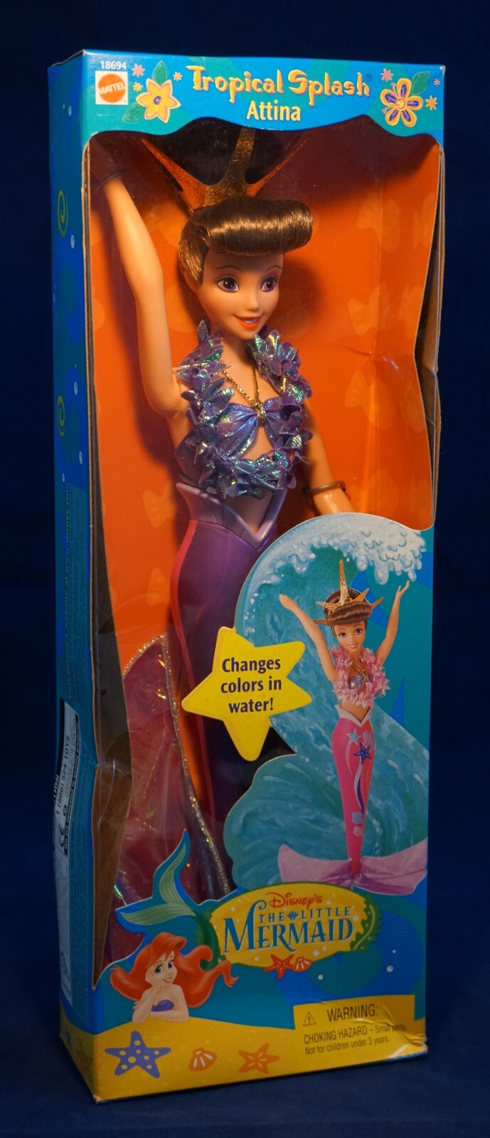 1997 DISNEY'S LITTLE MERMAID TROPICAL SPLASH ATTINA DOLL CHA