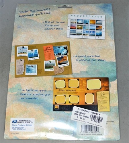 US 2004 CLOUDSCAPES MINT SHEET, USPS SCRAPBOOK, & AMSTRONG FIRST DAY COVER - Picture 3 of 4