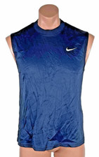 Nike Youth BLUE SPELL OUT Jersey XL (18-20) swoosh VTG 90s USA MADE Gray Tag