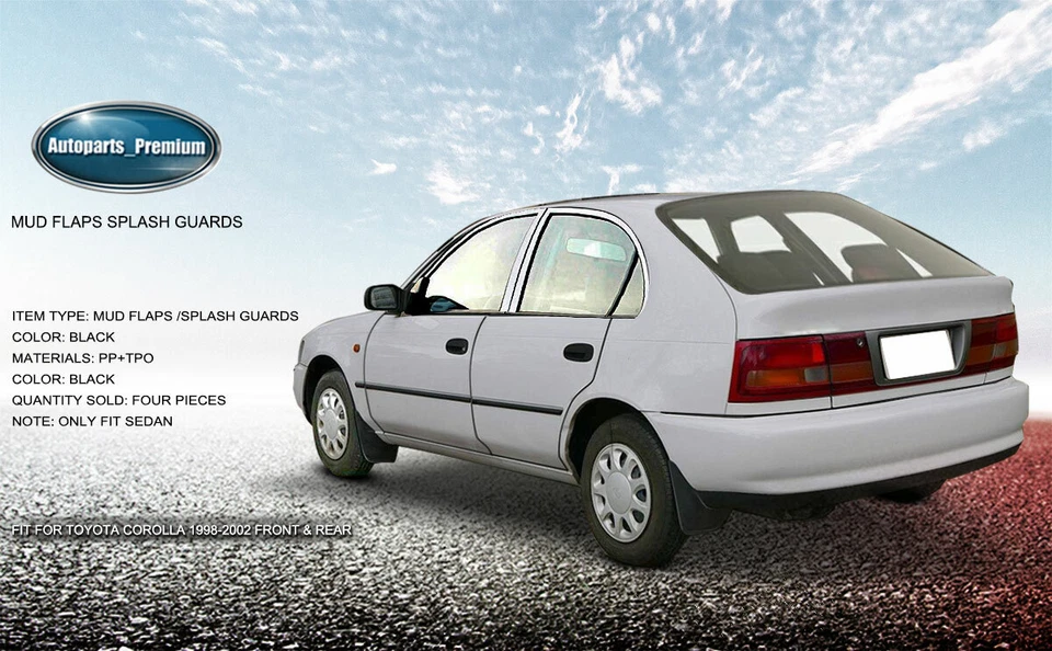 4x guardabarros guardabarros guardabarros guardabarros para Toyota Corolla 1998 1999 2000 2001 2002 Foto 3 de 4